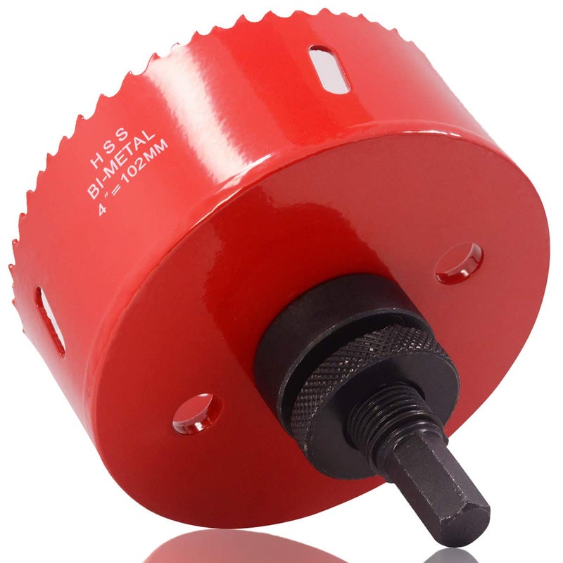 Koopi 4-3/8" Hole Saw with Heavy Duty Arbor, 38mm Depth Bi-Metal 1.5 inch Hole Cutter for Easily Drilling Wood, Plastic, Plywood, Drywall, Thin Metal (111mm) - Image 3